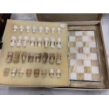 A COMPLETE MARBLE CHESS SET