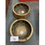 A PAIR OF TRENCH ART ASHTRAYS