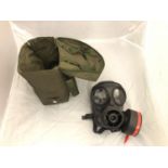 BRITISH ARMY S10 GAS MASK AND HAVERSACK