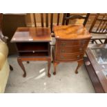 TWO SMALL MAHOGANY BEDSIDE CABINETS