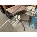 A MID 20TH CENTURY TUBULAR METAL FRAMED INTEGRAL CHILD'S DESK AND CHAIR