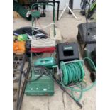 A LAWN RAKER, HOSE REEL AND PRESSURE WASHER