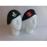 A LIGHT INFANTRY BERET AND A KING'S BERET