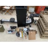 VARIOUS HARDWARE AND TOOLS - SANDER, TROUSER PRESS, DOOR FURNITURE ETC