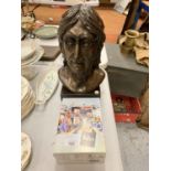 A COLD CAST BRONZE SIGNED JOHN LENNON BUST E D GREENWOOD 1990 0793/049 AND THE BEATLES FIVE CD