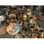 AN EXTENSIVE ASSORTMENT OF BRASSWARE AND OTHER METAL ITEMS