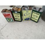 FOUR VINTAGE OIL CANS