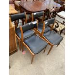 A SET OF FOUR 1970S (JACOBS LT502) DINING CHAIRS BLACK UPHOLSTERED