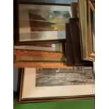 VARIOUS FRAMED PICTURES AND FRAMES