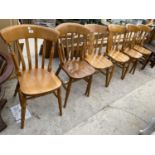 SIX BEECH DINING CHAIRS