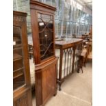 A MAHOGANY ASTRAGAL GLAZED CORNER CABINET