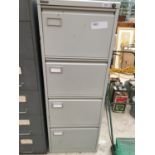 A RONEO FOUR DRAWER METAL FILING CABINET
