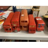 SIX PLASTIC EXAMPLES OF THE ICONIC LONDON BUS