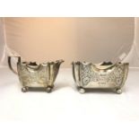 A SILVER HALLMARKED MILK JUG 114G AND A SILVER HALLMARKED SUGAR BOWL 140G