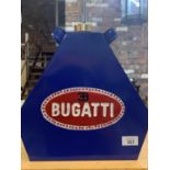 A BLUE BUGATTI PETROL CAN