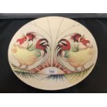 A MOORCROFT 12 INCH PLATE 'GOOD MORNING ROOSTERS'