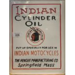 A WHITE INDIAN CYLINDER METAL PETROL CAN