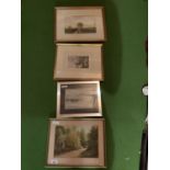 FOUR FRAMED PICTURES OF LANDSCAPES