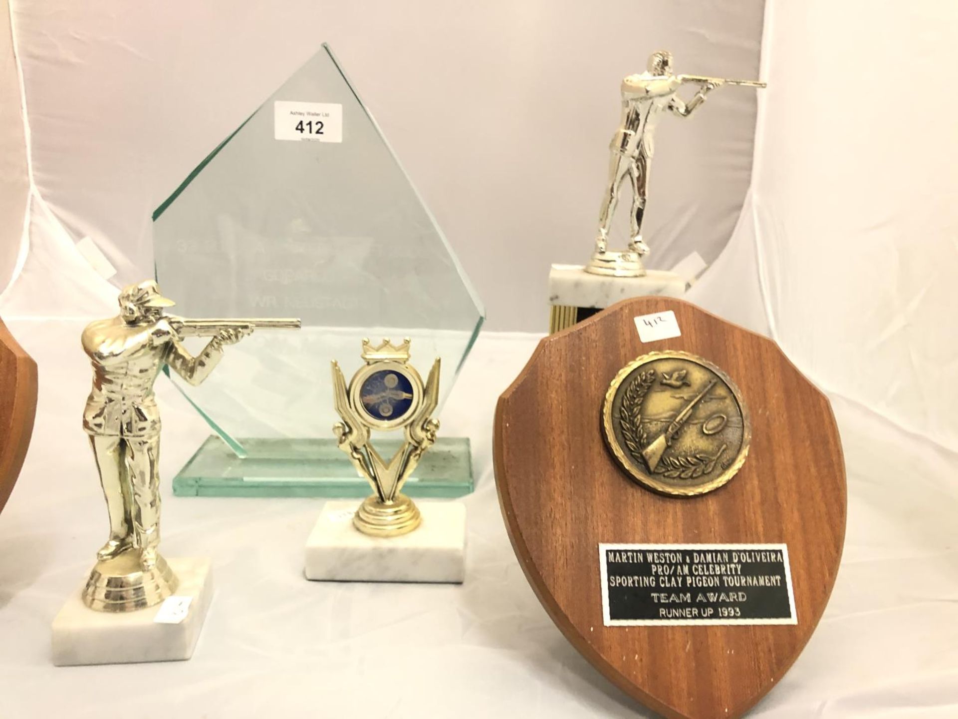 SIX ASSORTED SHOOTING TROPHIES TO INCLUDE A EUROPEAN DATED 2000 FIRST PRIZE - Image 2 of 2