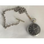 AN INGERSOLL POCKET WATCH AND CHAIN