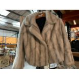 A GREY TISSAVEL FRANCE GENUINE FRENCH SIMULATION FUR JACKET