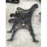 A PAIR OF CAST IRON BENCH ENDS