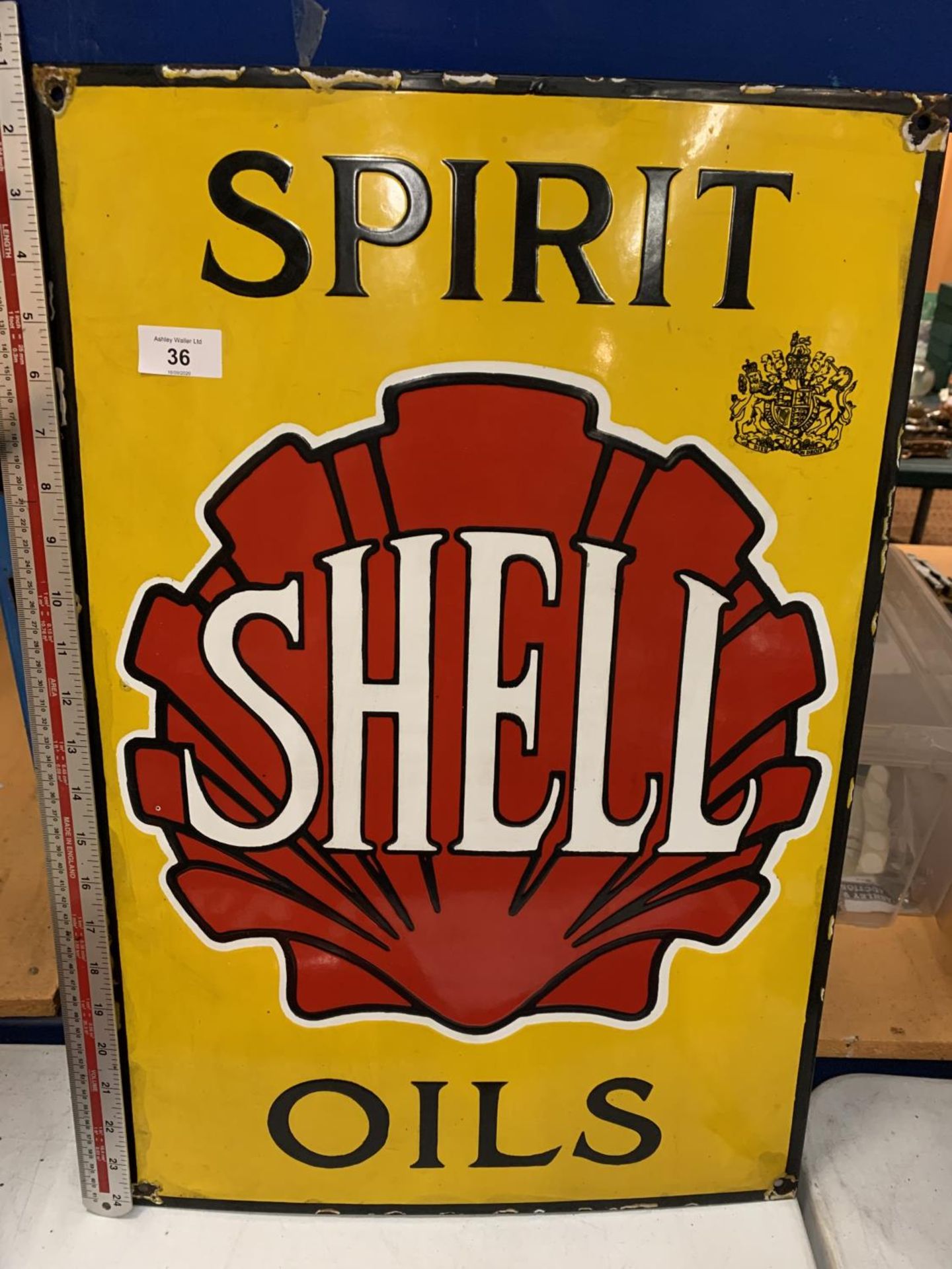 A SHELL ENAMEL SIGN