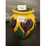 A SIGNED ANITA HARRIS HAND PAINTED TULIPS VASE