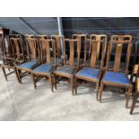 THIRTEEN HIGH BACK MAHOGANY DINING CHAIRS