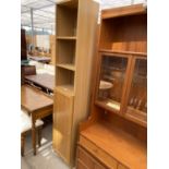 A LIGHT OAK EFFECT NARROW BOOKCASE, 15.5" WIDE