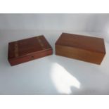 TWO MAHOGANY BOXES SUITABLE FOR MAKING INTO PISTOL BOXES