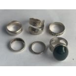 SIX SILVER RINGS