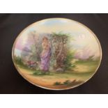 A VICTORIA HAND PAINTED PLATE