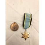 A GEORGE V POLICE FAITHFUL SERVICE MEDAL AND A MEDAL MARKED AIR CREW EUROPE STAR