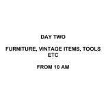 DAY TWO - FURNITURE, VINTAGE ITEMS, ETC - LOTS BEING ADDED DAILY