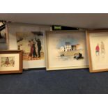 A SELECTION OF PAINTINGS TO INCLUDE A D J SMITH OIL ON CANVAS HARBOUR SCENE