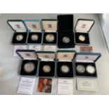 ELEVEN VARIOUS SILVER PROOF £2 COINS IN PRESENTATION BOXES WITH CERTIFICATES
