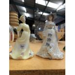 A COALPORT FEMME FATALES COLLECTION 'EMMA HAMILTON' FIGURINE AND ANOTHR COALPORT LADY FIGURINE