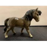 AN UNUSUAL GOEBEL WEST GERMANY PORCELAIN BROWN GLOSS PONY HORSE MODEL 10.5 CM IN PERFECT CONDITION