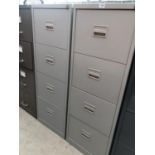 TWO FOUR DRAWER LIGHT GREY FILING CABINETS