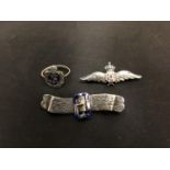 A RING AND TWO RAF BROOCHES