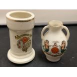 TWO ITEMS OF GOSS CRESTED WARE