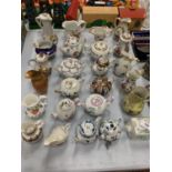 A COLLECTION OF MINIATURE TEAPOTS AND JUGS