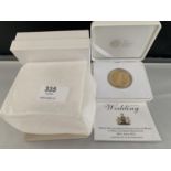 A BOXED 2011 ROYAL MINT GOLD PLATED SILVER PROOF ROYAL WEDDING £5 COIN WITH CERTIFICATE