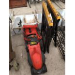 TWO JOINERS TRESTLES AND A FLYMO VISIMO LAWN MOWER