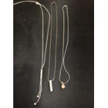 THREE SILVER NECKLACES