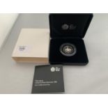 A BOXED 2013 ROYAL MINT CHRISTOPHER IRONSIDE SILVER PROOF 50 PENCE COIN WITH CERTIFICATE