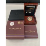 A 2015 GOLD PROOF SOVEREIGN IN WOODEN PRESENTATION BOX WITH CERTIFICATE