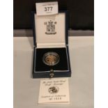 A 1998 GOLD PROOF HALF SOVEREIGN IN PRESENTATION CASE WITH CERTIFICATE