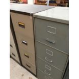 TWO TRIUMPH FOUR DRAWER METAL FILING CABINETS
